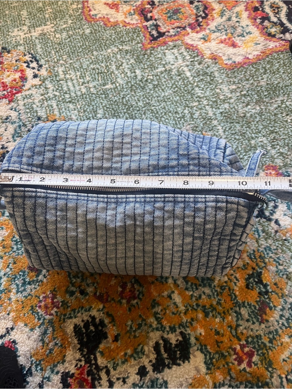Quilted Light Blue Denim shoulder Bag - Picture 6 of 6